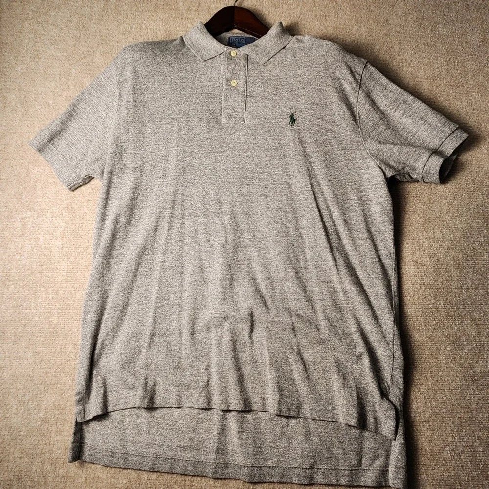Polo Ralph Lauren Polo Shirt Men XL Gray Grey Short Sleeve Pique Pony Logo
